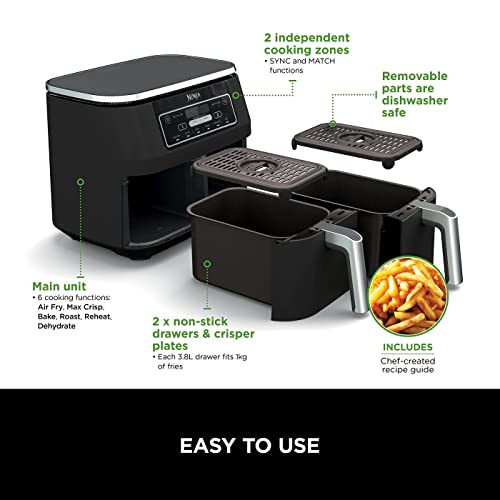 Ninja AF300UK 7.6L Foodi Dual Zone Air Fryer