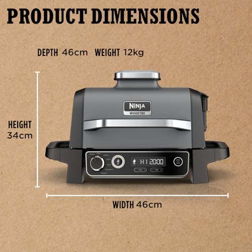 Ninja Woodfire OG701UK Electric BBQ Grill & Smoker - Black