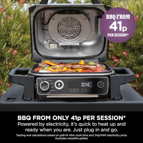 Ninja Woodfire OG701UK Electric BBQ Grill & Smoker - Black