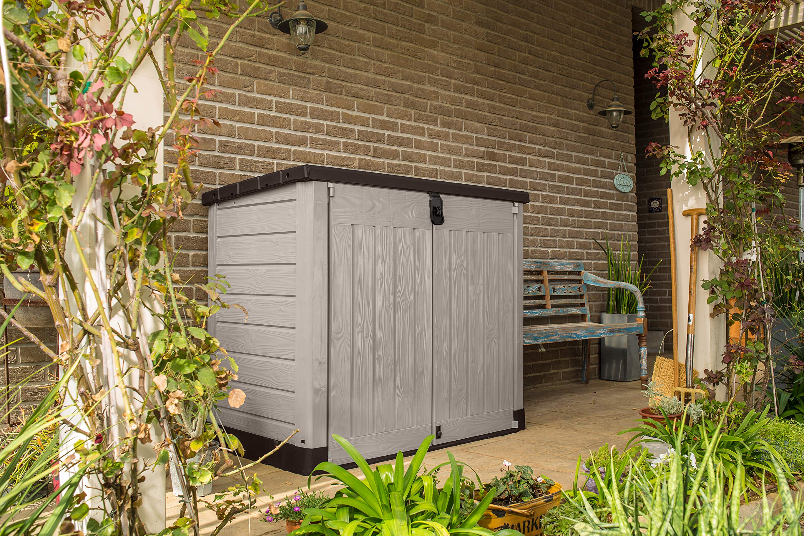 Keter Store It Out Midi Outdoor Plastic Garden Storage Shed - Beige/Brown