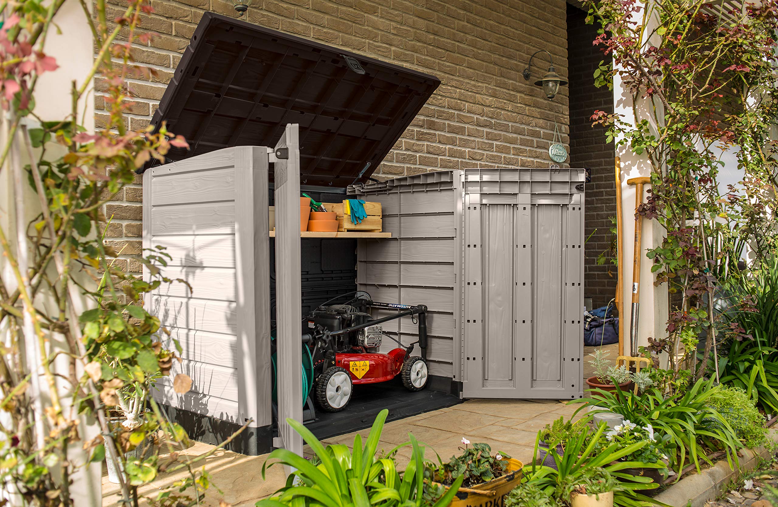Keter Store It Out Midi Outdoor Plastic Garden Storage Shed - Beige/Brown