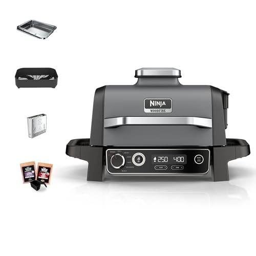 Ninja Woodfire OG701UK Electric BBQ Grill & Smoker - Black